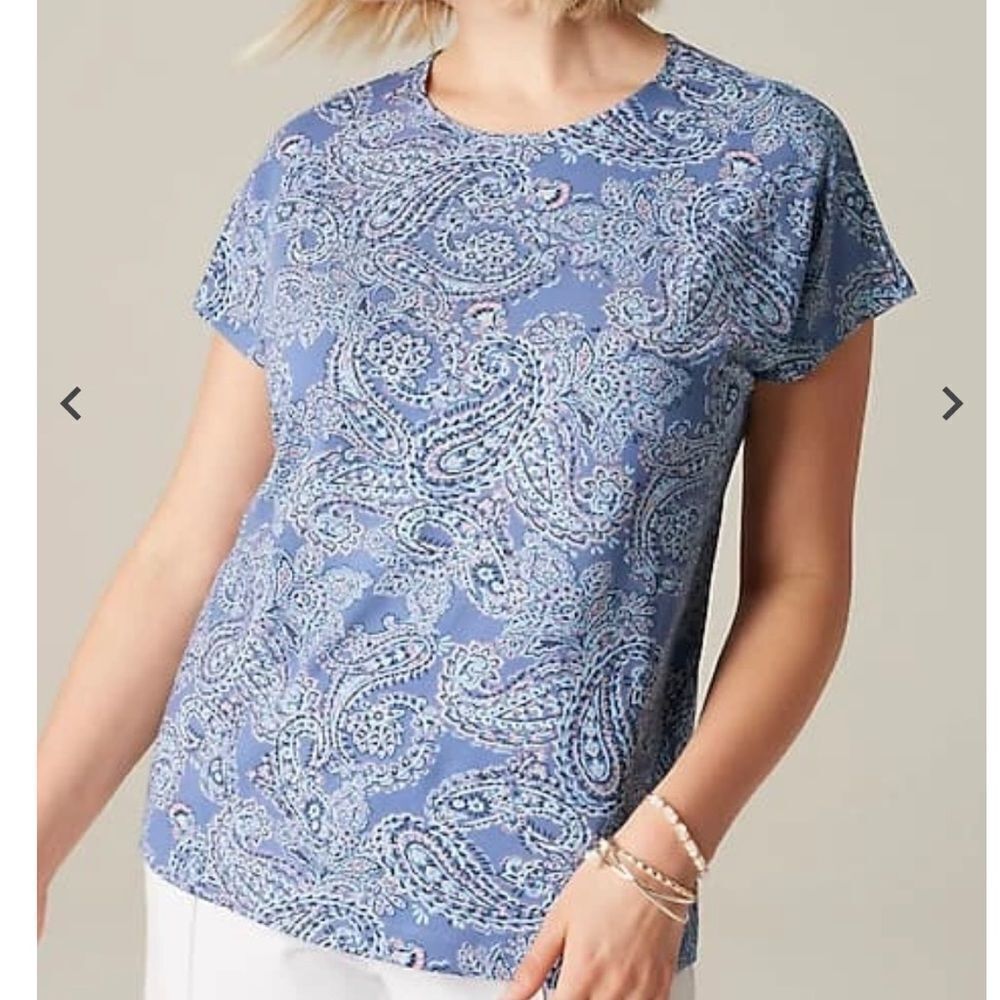 J.Jill Wearever Perfect Cap-Sleeve Tee
moonstone exploded paisley SP NWT in pkg